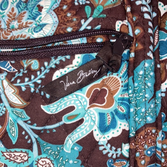 Vera Bradley Handbag/LG Java Blue Floral Quilted Tote Bag - Picture 5 of 8